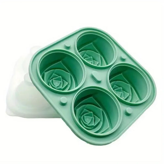 3D Rose Ice Molds ,Flower Shape Ice,Silicone Rubber Fun Ice Ball Molds Maker for Juice Whiskey Chilling Cocktails,Ice Cube Trays